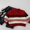 Suéter Infantil Maibao 2026 Invierno Nuevo Estilo Niños y Niñas Cuello con Cremallera Tejido de Punto Rayado Ropa de Invierno Versátil para Niños