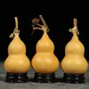 61K3 Ornamento de Cabaça Torcido à Mão com Alça, Grama Natural Dourada Ferro Fino Revestido Pequena Cabaça Revestida a Ouro, Metabo