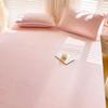 Lençol de Cama de Veludo de Leite Espesso de Inverno Peça Única Dormitório Cama de Solteiro Dupla Grande Fronha de Veludo Coral Conjunto de Três Peças