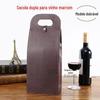 Caixa de couro para vinho tinto, pacote único, caixa de embalagem para vinho tinto, caixa de presente para vinho francês, bolsa para vinho tinto, atacado único
