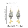 E15103 Ganchos de Oreja Únicos y Creativos con Borla de Concha con Forma de Pez Estilo Vacaciones en la Costa Pendientes Elegantes y Sofisticados para Mujer