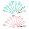 Nuevo set mini de silicona para cocina, sartén antiadherente de una sola pieza, espátula de silicona, espátula, herramientas para hornear color oro rosa