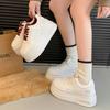 Zapatillas Blancas de Mujer para Aumentar la Altura, Suela Ultra Gruesa, Nuevo Estilo Primavera y Otoño 2026, Tacto de Alta Gama, Zapatillas Deportivas Casuales Color Rojo Angola