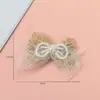 Nuevo Estilo Coreano Dulce Infantil Café Claro Encaje Perla Mariposa Corazón de Niña Accesorios para el Cabello Ropa Bolsos Accesorios Al por Mayor