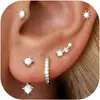 Estrella de Ocho Puntas de Venta Caliente Europea y Americana Juego de Cinco Piezas de Aretes, Aretes, Juego de Aretes, Joyería de Moda Simple y de Alta Gama para Mujer