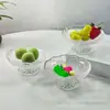 Plato alto de cristal para frutas para uso doméstico, plato creativo pequeño para exhibir postres y bocadillos, plato para dulces para recepción