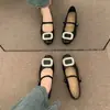 Sapatos Mary Jane Quadrados com Strass Estilo Coreano Novos para Primavera e Outono 2026 para Mulheres, Salto Escondido, Bico Aberto, Tira Única, Sapatos Versáteis