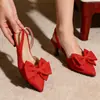 Estoque limitado de tamanho grande~Sapatilhas pontudas estilosas de rua para mulheres, com tira no calcanhar e design vazado combinado com um laço