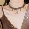 Collar con borlas de mariposa y especias para mujer, estilo Y2K, estilo industrial, estilo punk, vintage, accesorios para el cuello
