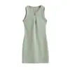3464- Saia Sexy Estilo Europeu Justa ao Corpo 2026 Primavera/Verão Novo Vestido Colete Emagrecedor Acinturado Feminino