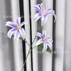Flores Artificiais 3 Cabeças Lírio Selvagem Flores de Casamento Decoração de Casa Flores Decorativas 3 Cabeças Lírio Dourado Flores Artificiais Suprimento Transfronteiriço
