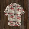 2024 Lançamento Estação Independente Transfronteiriço Elemento Carpa Impressão Digital 3D Camisa Solta Tendência Manga Curta Top Masculino