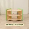 Armário Combinado de Armazenamento com Embalagem Macia de Madeira Maciça para Crianças do Jardim de Infância, Armário de Auxílio Didático Montessori, Armário com Quadro de Desenho Canto de Área Anticolisão para Bebês