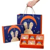 Nova Caixa de Presente de Alto Padrão Color Blocking Azul Profundo Laranja para Negócios Customização Coelho de Jade Fofo Céu Estrelado Caixa de Presente Feita Sob Medida Fábrica de Origem