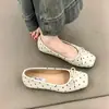 Zapatos planos retro franceses para aumentar la altura interior, estilo de lunares con punta poco profunda, versátiles para ir al trabajo, con detalle de lazo, bailarinas, estilo coreano