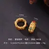 Anillo de Correr de Plata Antigua S925 Chapado en Oro Turmalina Natural Pulsera DIY Tejida a Mano Cuerda Cuentas de Buda Juguetes Culturales Accesorios de Joyería