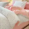 Conjunto Minimalista de Quatro Peças Classe A Estilo Ins Roupa de Cama Doméstica Lençol Capa de Edredom Algodão Lavado Gaze de Camada Dupla Capa de Colcha Roupa de Cama Jdzt