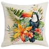 Funda de Almohada de Flor de Verano Flamenco Colibrí Planta de Amazonia Transfronteriza Funda de Cojín para Sofá del Hogar