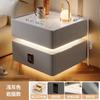 Mesa de cabeceira inteligente com suspensão estilo creme armário doméstico de madeira maciça simples carregamento sem fio bloqueio de senha Bluetooth Áudio