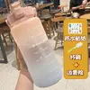 Copo de Água 2000ml Feminino Verão Estudante Chaleira de Água Esportes ao Ar Livre Copo Balde Grande Capacidade Copo com Canudo e Escala