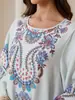 SW2613 Superventas transfronterizo, vestido largo de lujo ligero con borlas, cuello en V, adornos florales de pedrería de alta resistencia, mangas de campana y diseño estampado