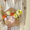 Sobre Ramo de Flores Caja de Regalo DIY Arte con Flores Frescas Empaque Caja de Regalo Día de la Madre Bolsa de Flores de Papel Kraft Caja de Flores de Otoño para Cartas