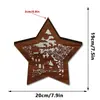 MZ1227-1248 Transfronteiriço; Enfeites de Natal em madeira com luz LED para decoração de mesa festiva