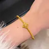 Nuevo Exquisito Brazalete de Flor de Lirio Dorado para Mujer, Gama Alta, Lujo Ligero, Nicho, Versátil y Elegante Joyería de Brazalete Incrustada con Diamantes