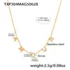 Xinyixinxin 5A Zircón Letra Amour Collar Clavícula Pulsera Set de Joyería Material de Acero Inoxidable Chapado con Oro Real de 18K
