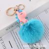 Pelota de Felpa Goma Suave Colgante de Unicornio Diseño Lindo Llavero de Bola de Pelo Accesorio para Mochila de Estudiante Colgante de Regalo Pequeño