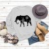 Amazon deseja Jaqueta de outono e inverno feminina solta europeia e americana transfronteiriça Elefante de comércio exterior Camisa de suéter de manga comprida impressa fofa