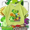 Plantas vs. Ropa de Zombies para niños, camiseta de manga corta, verano, caricatura de Guisante Lanzador, top infantil de media manga, moderno 7