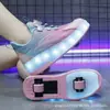 Venta al por mayor transfronteriza de Zapatos Eléctricos Luminosos con Luces LED para Niños y Adultos, Patines con Ruedas Giratorias y Botones