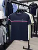 Camiseta de Manga Corta para Hombre Estilo Coreano Nuevo de Verano con Bordado de Pony, Top Cómodo a Rayas Estilo Old Money para Hombre Venta al por Mayor