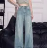 Jeans Rotos Estilo Americano Primavera/Otoño 2026 para Mujer Cintura Alta Adelgazantes Holgados Caída Pantalones de Pierna Ancha Pantalones Rectos Retro Desgastados
