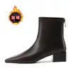 Botines ajustados de moda con tacón grueso, botines cortos para mujer, punta fina, otoño e invierno, cremallera trasera, ajustados a la pierna estilo ins, nuevo modelo 2026, tacón bajo a medio