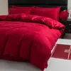 Novo Conjunto de Casamento Estilo Chinês Vermelho de Quatro Peças Algodão de Fibra Longa 100% Algodão Capa de Edredom Pura Roupa de Cama para Recém-Casados