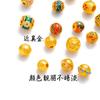 Contas Espaçadoras Flor Azul Esmaltada Oca Banhadas a Ouro Atacado Estilo Chinês Pulseira DIY Contas Redondas Acessórios