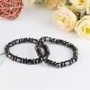 Joyería de venta caliente transfronteriza obsidiana imán yoga pulsera para mujer pulsera elástica con cuentas joyería de piedra biliar negra para hombre al por mayor