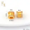 Acessórios DIY Banhados a Ouro Antigo com Alta Retenção de Cor, Contas Cilíndricas Vazadas em Forma de Nuvem Vermelha com Furo Passante para Pulseiras e Colares