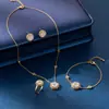 Suministro directo de fábrica traje de joyería de circón 3A Europa y Estados Unidos de alta gama banquete de bodas novia dama de honor pendientes collar esencia