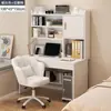 Escritorio para estudio en casa de estudiante, escritorio infantil con combinación de estantería, juego de escritorio y silla integrados, escritorio de escritura infantil simple para dormitorio