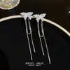 Pendientes de Borla de Mariposa con Circonita de Diseño de Nicho Lujo Accesible Pendientes de Gama Alta Aguja de Plata 925 Pendientes Elegantes de Moda