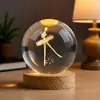 Bailarina de Ballet Cristal Tallado Interior Adorno 3D Estéreo Creativo Decoración de Escritorio Regalo Bola de Cristal Luz Nocturna Luminosa Personalizado