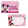 Decoración para Fiesta de Cumpleaños Temática de Minnie Rosa Suministros Tarjetas de Invitación Sobres Tarjetas de Invitación Tarjetas de Felicitación