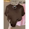 Camiseta de Manga Corta Gruesa Cepillada para Mujer, Moda Primavera/Verano 2026, Rejuvenecedora, Top Rosa Loto, Camiseta Básica de Algodón Puro
