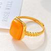 Anillo Guofeng vintage de plata de ley 925 con cera de abejas antigua amarilla y aceite de pollo y miel natural