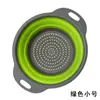 Cesta Plegable de Silicona para Escurrir Redonda Plegable para Frutas y Verduras Cesta Telescópica para Frutas Herramientas de Cocina de 2 Piezas