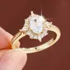 Suministro Transfronterizo de Exquisitos Anillos de Zirconia de Color en Forma de Huevo, Más Vendidos en Europa y América, Pulseras Vintage Florales Ovaladas, Venta Directa del Fabricante