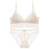 Lencería de Verano Sexy de Encaje Estilo Francés para Mujer, Sujetador Delgado de Tirantes Finos con Espalda Bonita, Sujetador sin Aros de Copa Triángulo